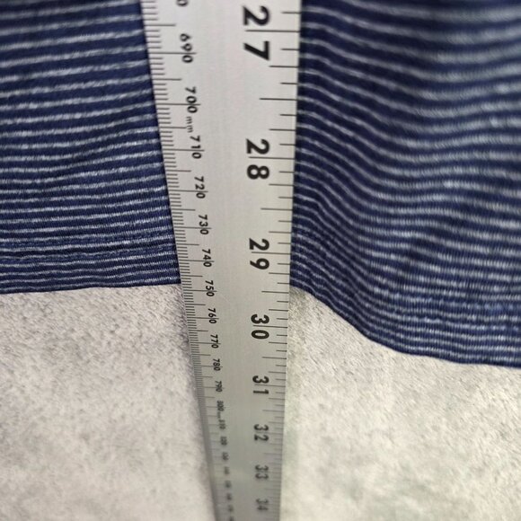 Mens 01.Algo Blue Gray Striped T Shirt V Neck Short Sleeve Polyester Stretch XXL - Picture 6 of 7